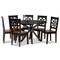 Baxton Studio Miela Modern and Contemporary Two-Tone Dark Brown and Walnut Brown Finished Wood 7-Piece Dining Set 179-11389-10894-Zoro - alternate 1
